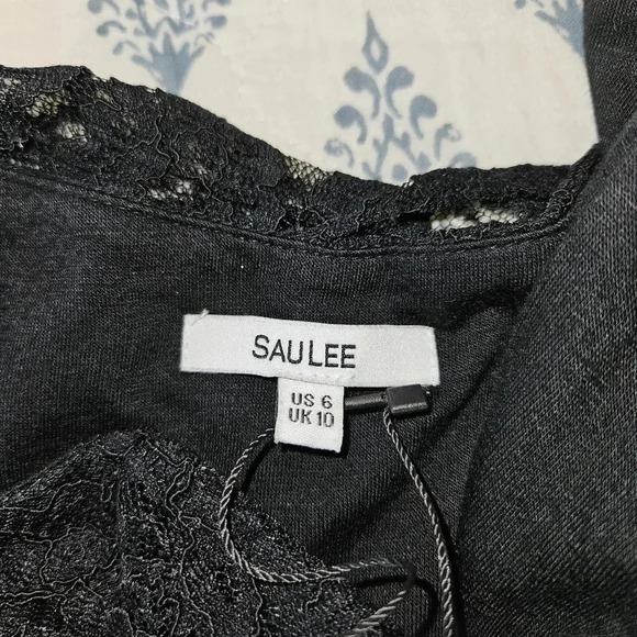 NWT Sau Lee Jerri Strapless Black Lace Midi Dress Sz 6 Revolve Cocktail Formal - Picture 9 of 16